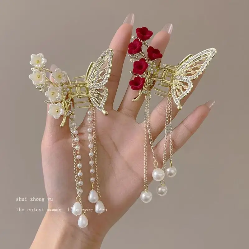 Elegant Butterfly Hairpin with Pearl Tassel for Women — feature 8