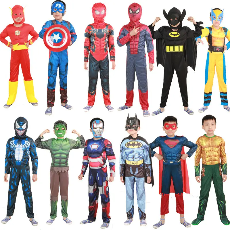 Halloween black bat Iron Man A spider muscle suit children's clothing Avengers Spider-Man cosplay — feature 2