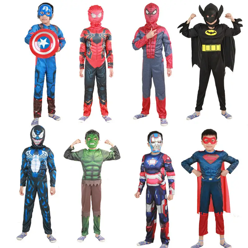 Halloween black bat Iron Man A spider muscle suit children's clothing Avengers Spider-Man cosplay — feature 3