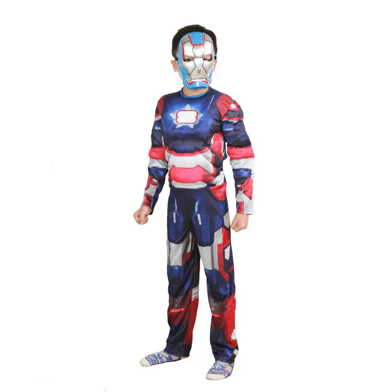 Halloween black bat Iron Man A spider muscle suit children's clothing Avengers Spider-Man cosplay