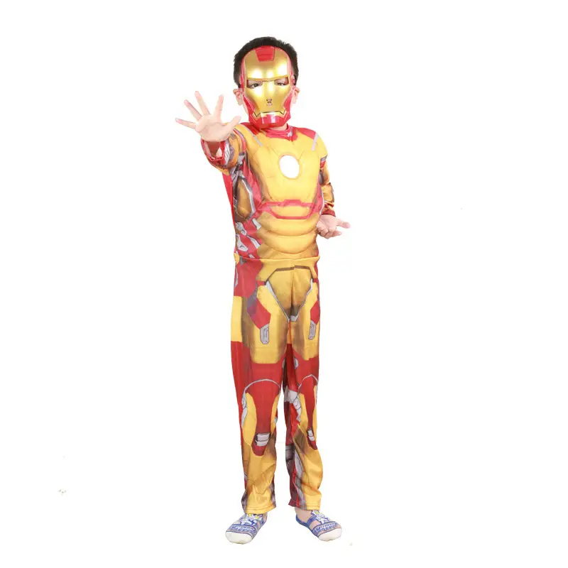 Halloween black bat Iron Man A spider muscle suit children's clothing Avengers Spider-Man cosplay
