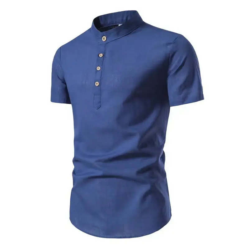 Men's White Slim Fit Button Collar Shirt - Image 4