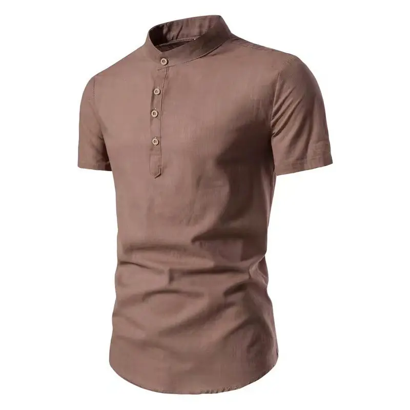 Men's White Slim Fit Button Collar Shirt - Image 6