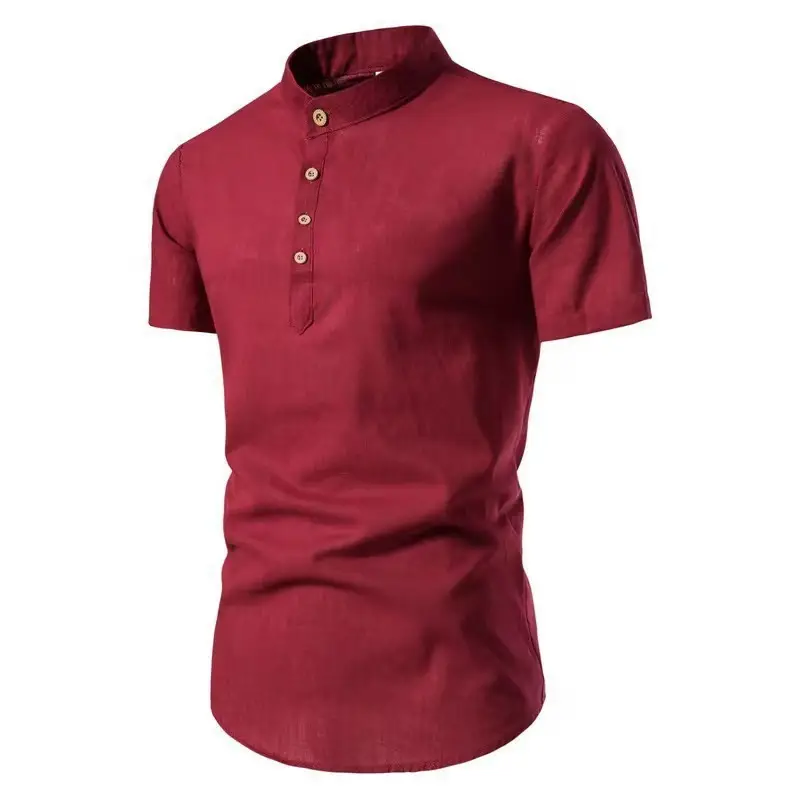 Men's White Slim Fit Button Collar Shirt - Image 3