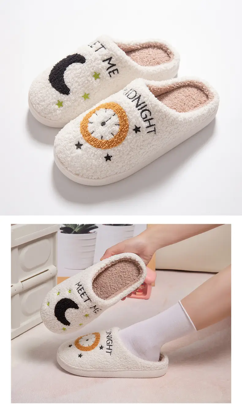 Cross-Border Cotton Slippers for Women, Home Use, Fleece-Lined, Thickened, Warm, Silent, Non-Slip, Couple's Cotton Slippers, in Stock — feature 16