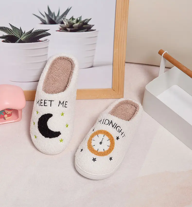 Cross-Border Cotton Slippers for Women, Home Use, Fleece-Lined, Thickened, Warm, Silent, Non-Slip, Couple's Cotton Slippers, in Stock — feature 3