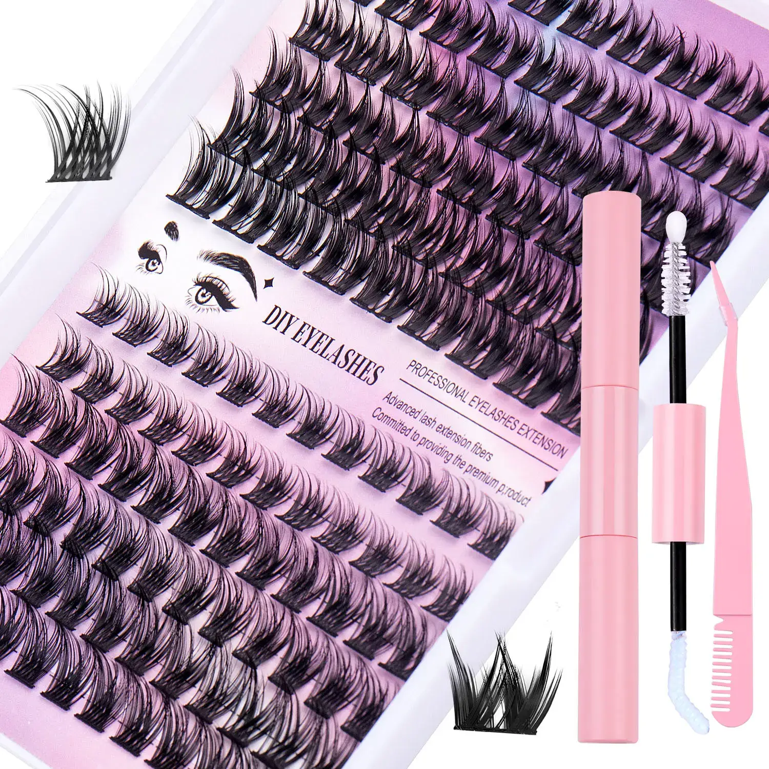 12-Row DIY Eyelash Set with D&K True Eyeliner - Image 15