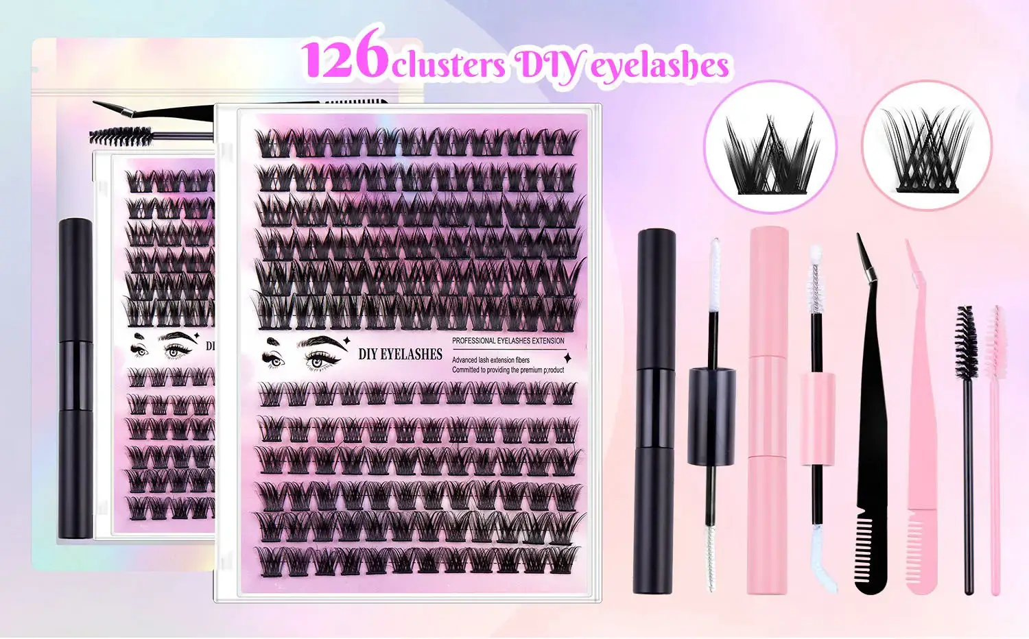 12-Row DIY Eyelash Set with D&K True Eyeliner — feature 2