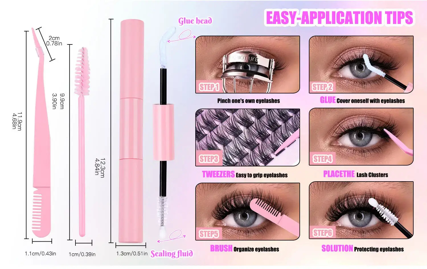 12-Row DIY Eyelash Set with D&K True Eyeliner — feature 7
