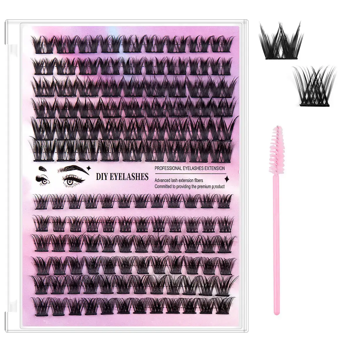 12-Row DIY Eyelash Set with D&K True Eyeliner - Image 3