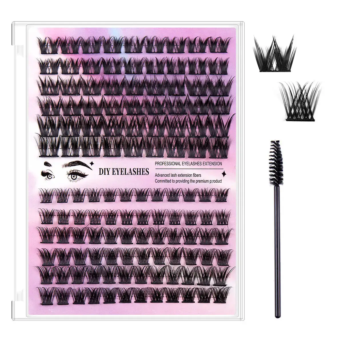 12-Row DIY Eyelash Set with D&K True Eyeliner - Image 8