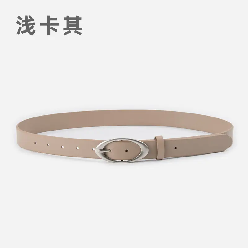Women's Genuine Leather Belt Brown with Buckle - Image 5