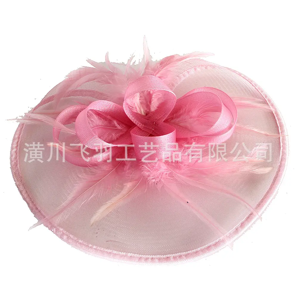 Purple Mesh Feather Hat for Women - Image 11
