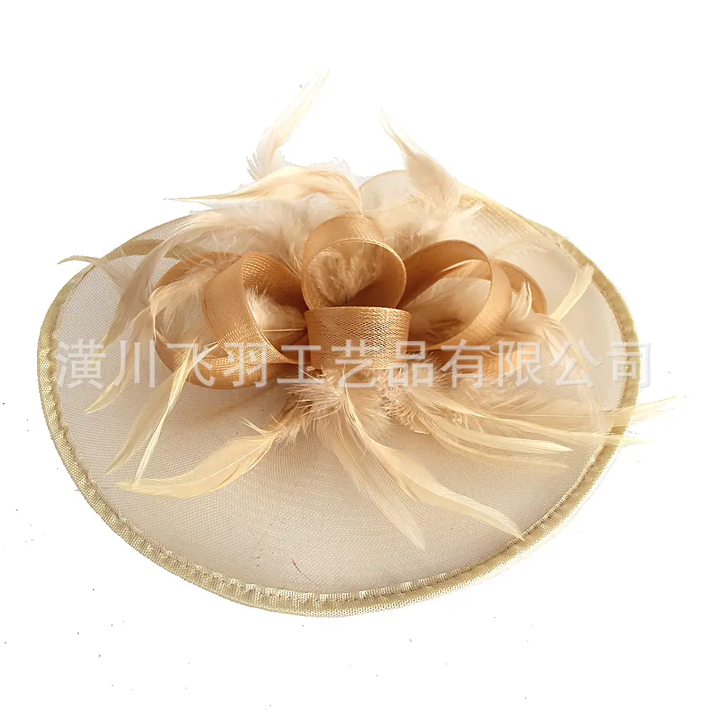 Purple Mesh Feather Hat for Women - Image 12