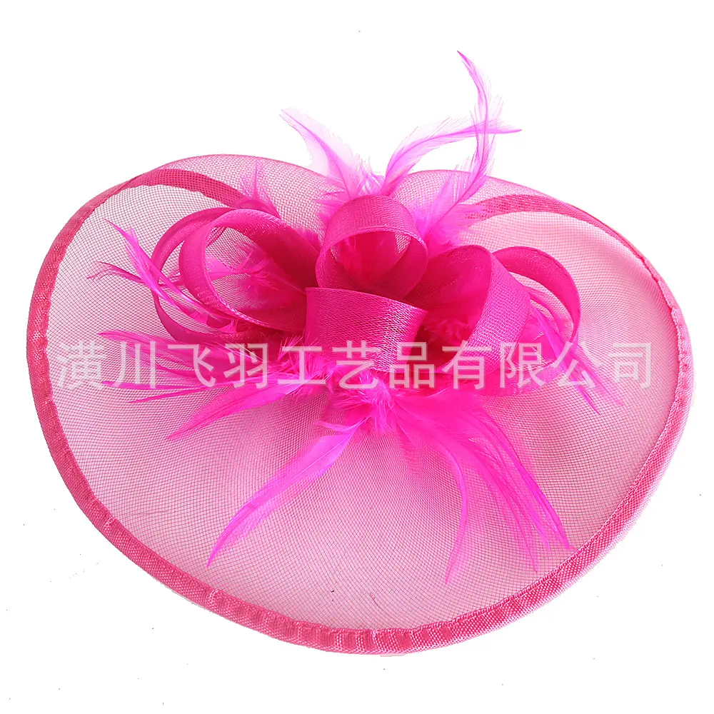 Purple Mesh Feather Hat for Women - Image 8