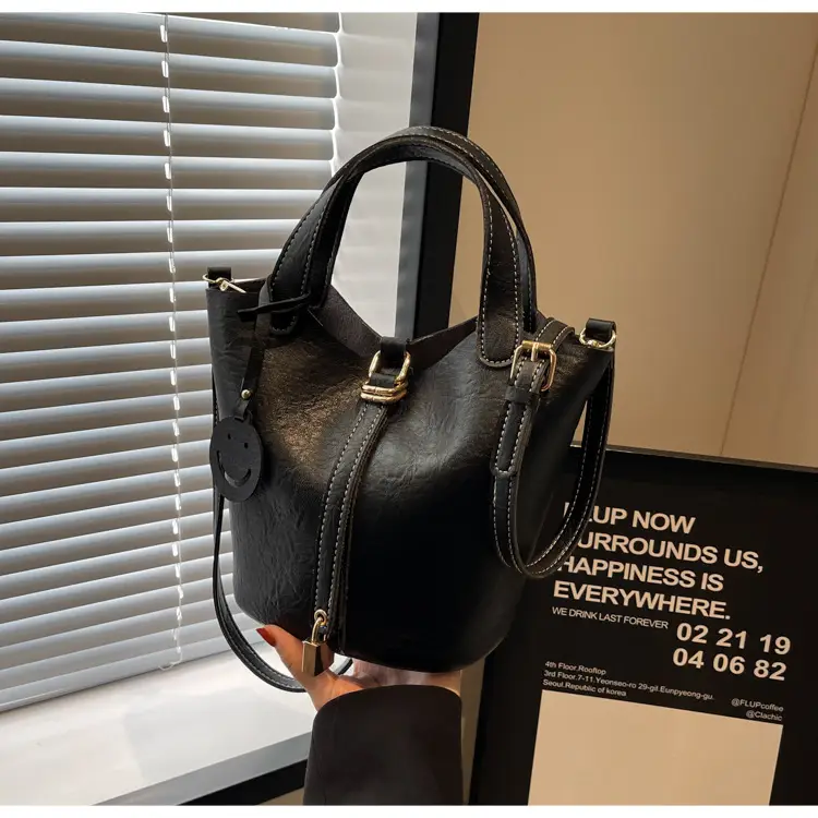 Brown Leather Crossbody Bag Large Capacity Vintage Feel — feature 20