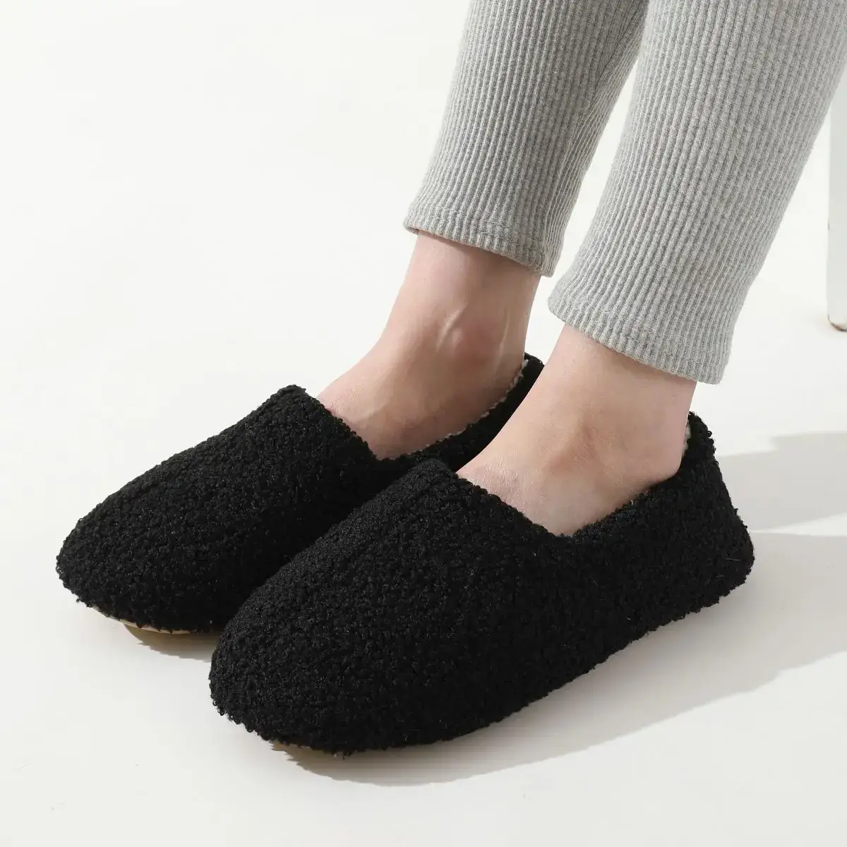 Black Memory Sponges Dance Slippers Home Shoes — feature 6