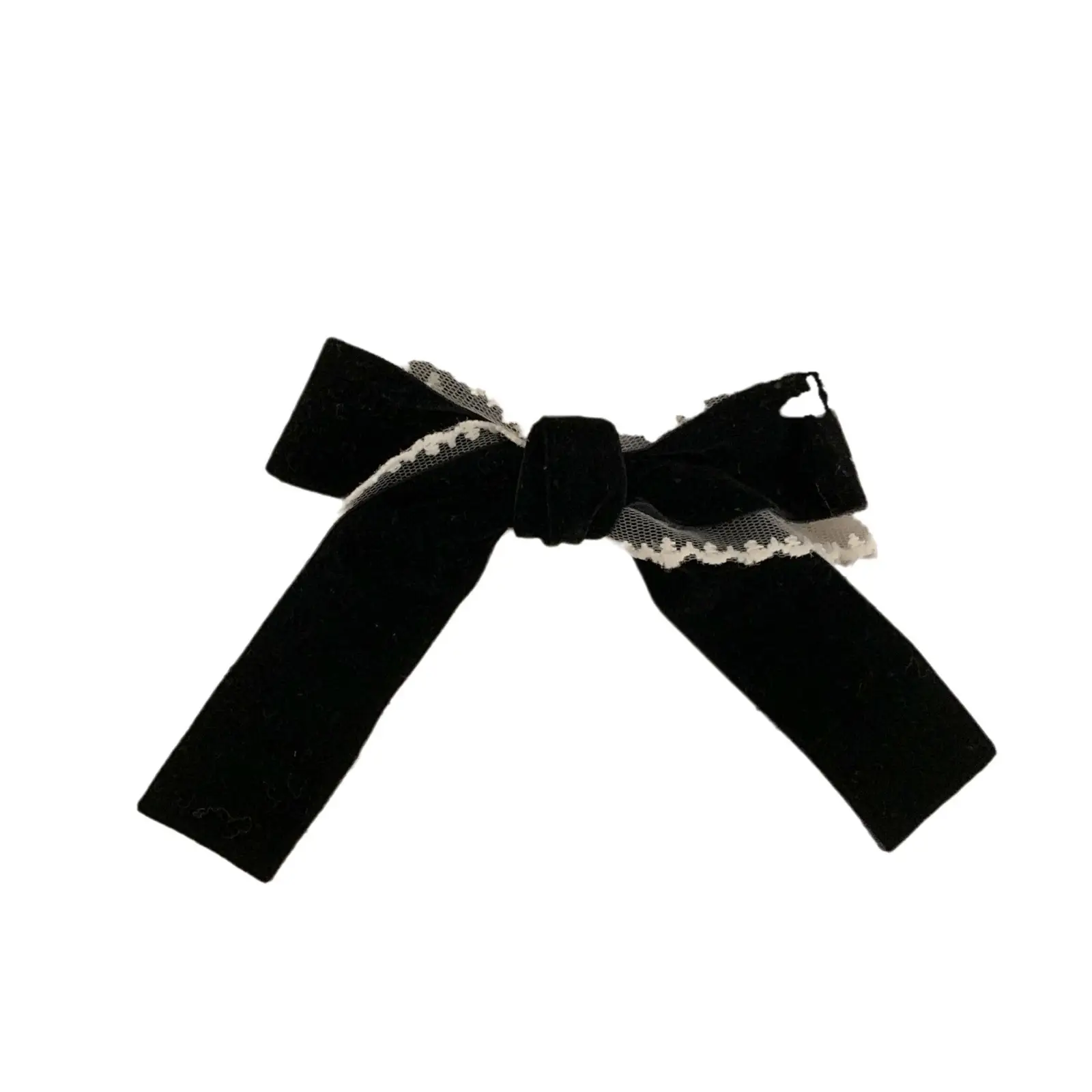 Black Lace Velvet Bow Hairpin for Girls