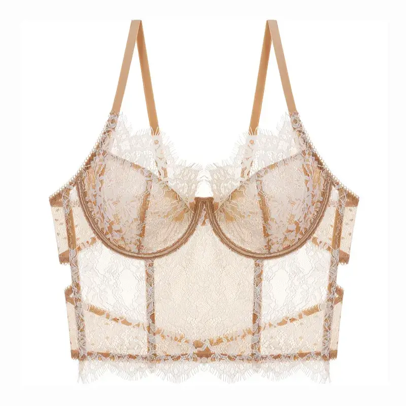 Ultra-Thin Cross-Lace Bra with See-Through Design - Image 6