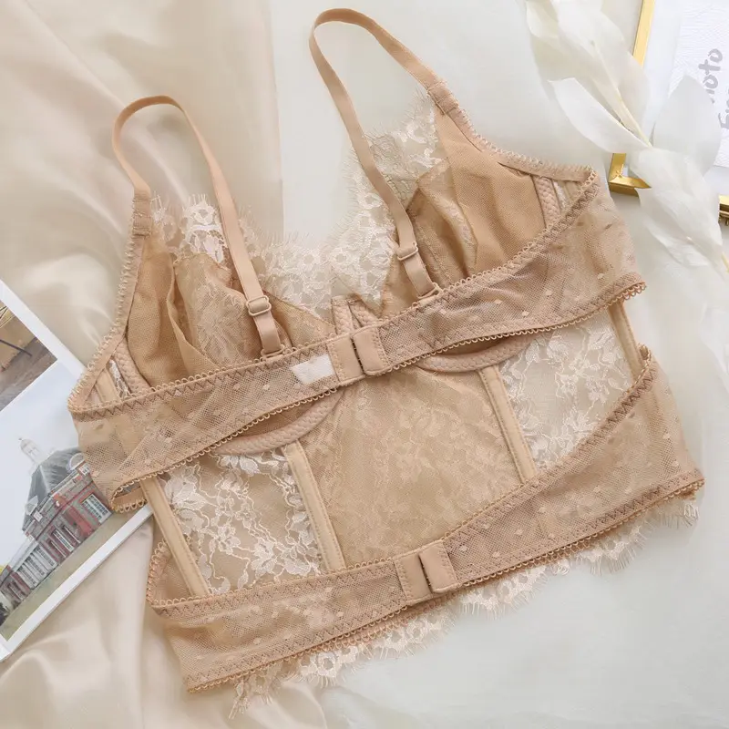 Ultra-Thin Cross-Lace Bra with See-Through Design — feature 6