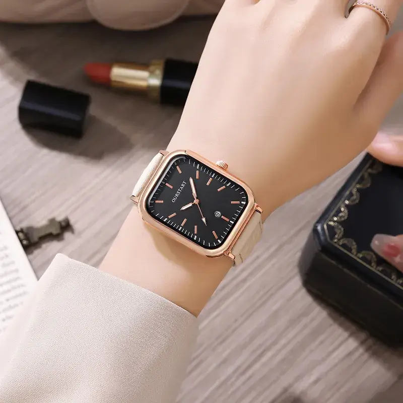 Korean Style Black Square Watch for Women - Image 6