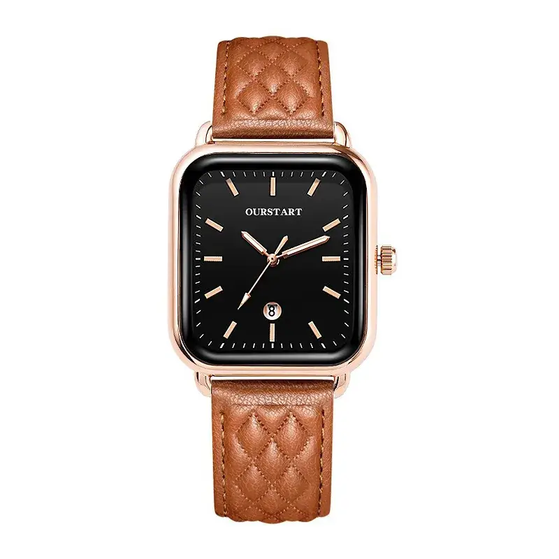 Korean Style Black Square Watch for Women - Image 3