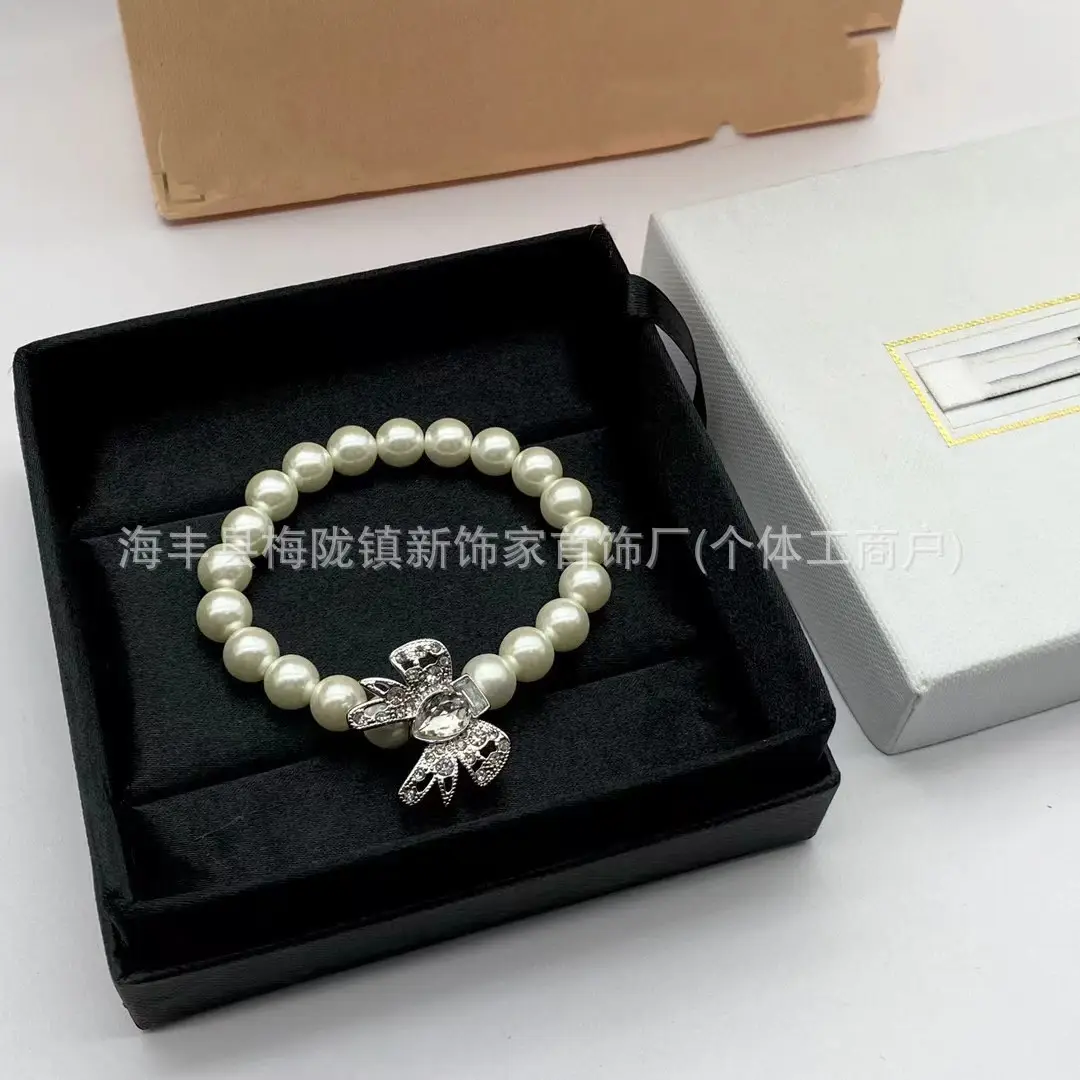 Pearl Bow Necklace Bracelet Set for Women - Image 15