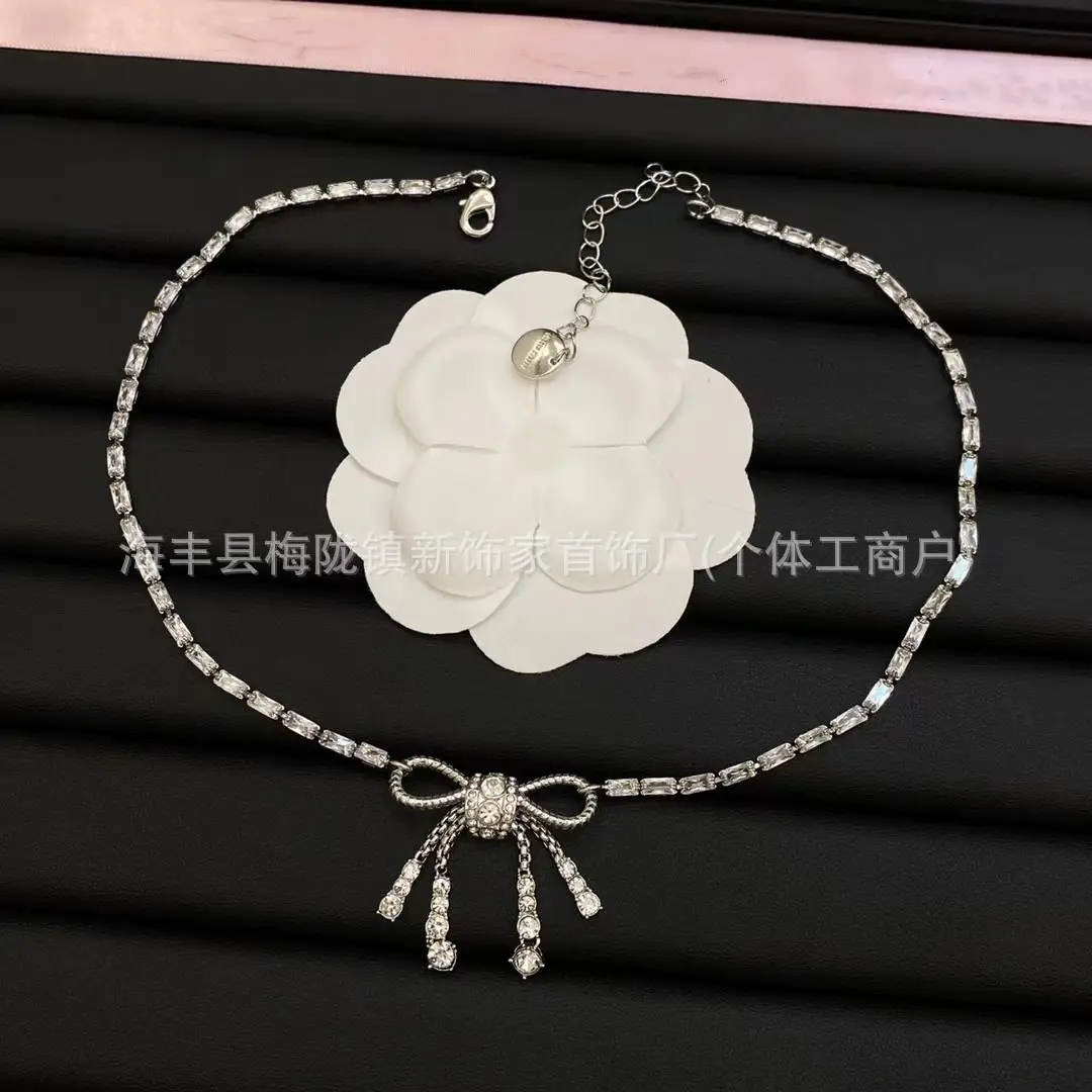 Pearl Bow Necklace Bracelet Set for Women - Image 9