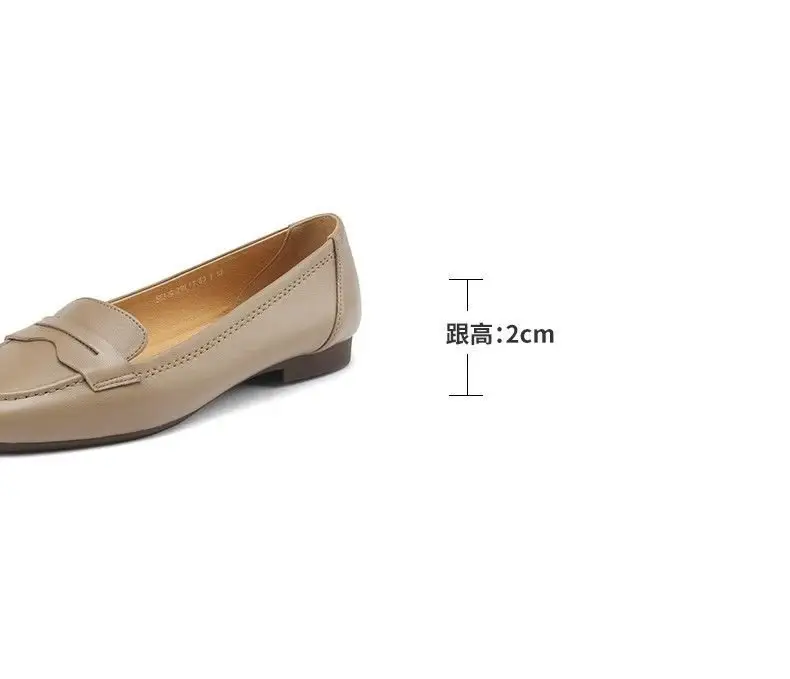 Women's White Leather Slip-On Loafers 2023 Spring Autumn — feature 3