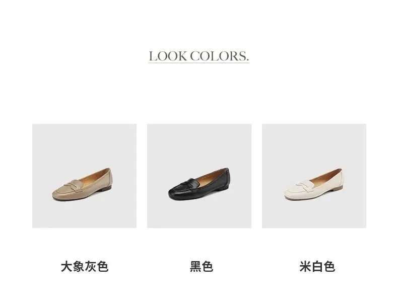 Women's White Leather Slip-On Loafers 2023 Spring Autumn — feature 4