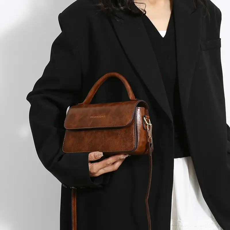 Korean Style Brown Satchel Bag for Women - Image 5