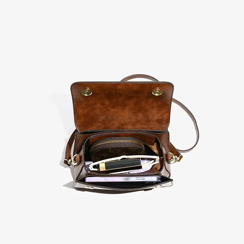 Korean Style Brown Satchel Bag for Women - Image 6