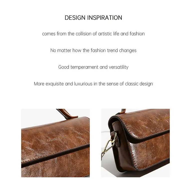 Korean Style Brown Satchel Bag for Women — feature 2