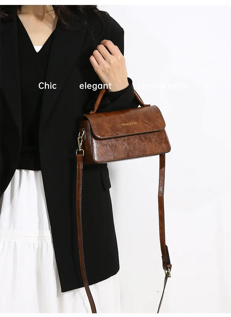 Korean Style Brown Satchel Bag for Women — feature 25