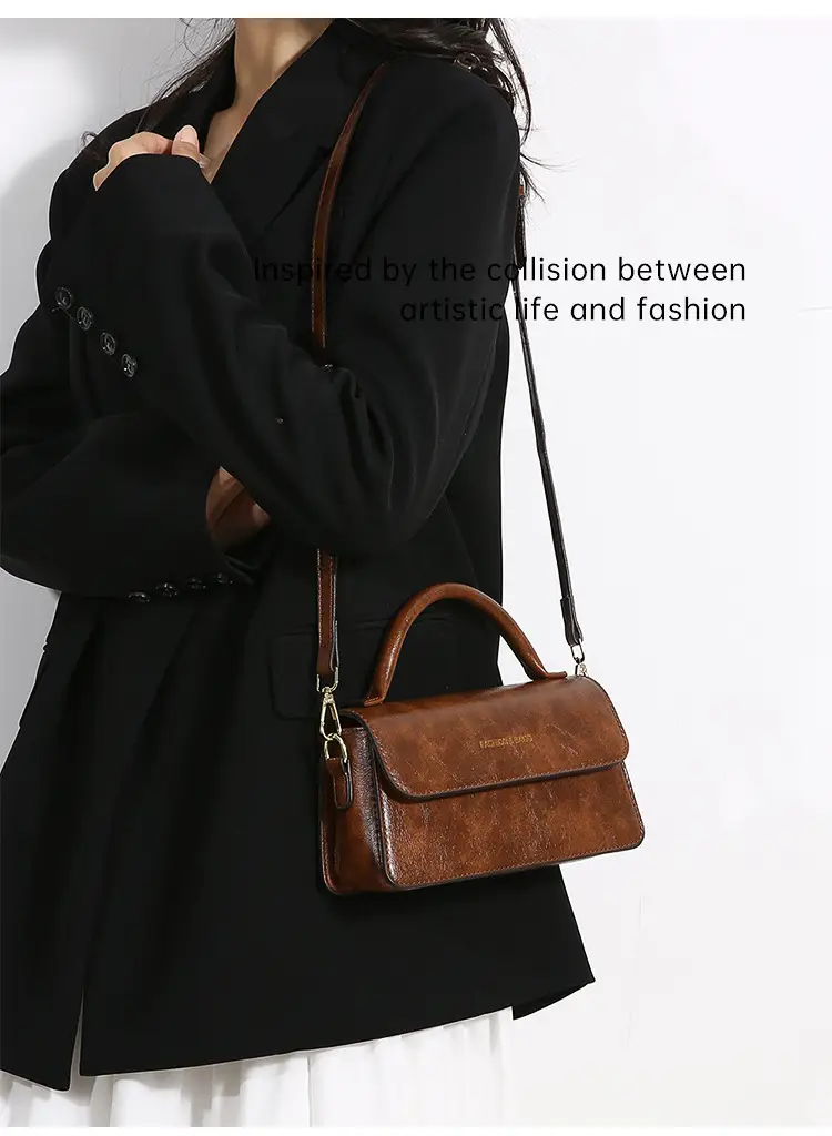 Korean Style Brown Satchel Bag for Women — feature 27