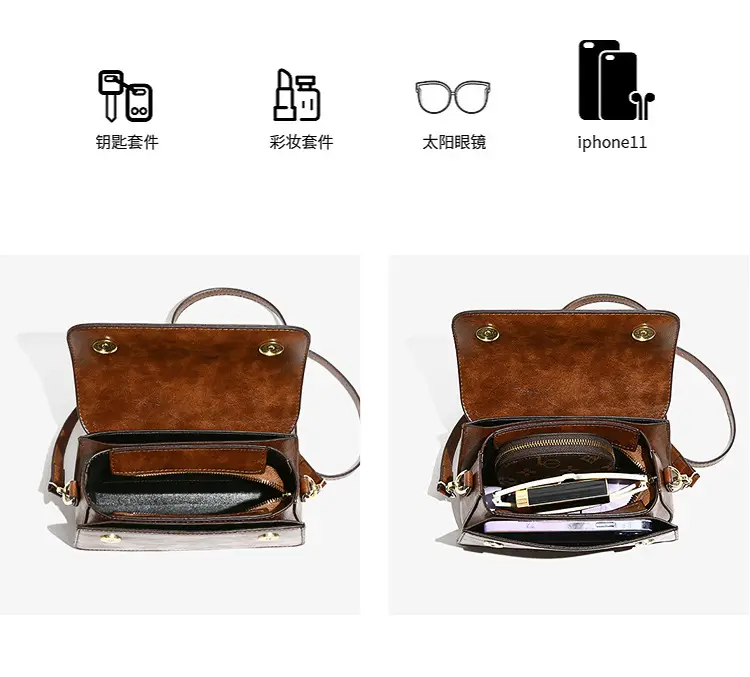 Korean Style Brown Satchel Bag for Women — feature 6