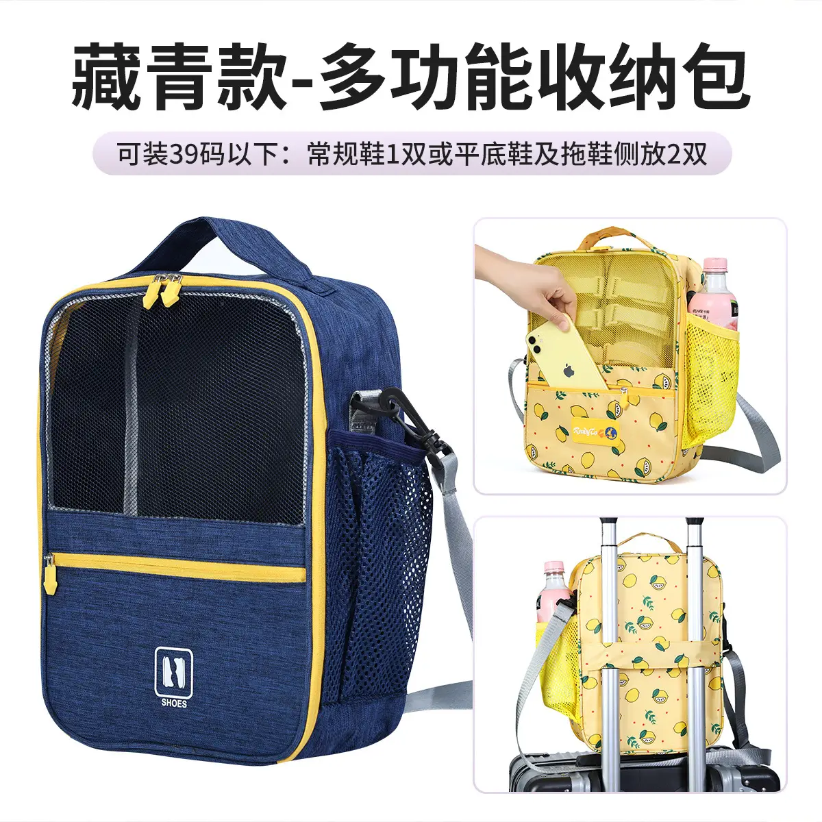 Navy blue: small size: 30*21 * 9cm