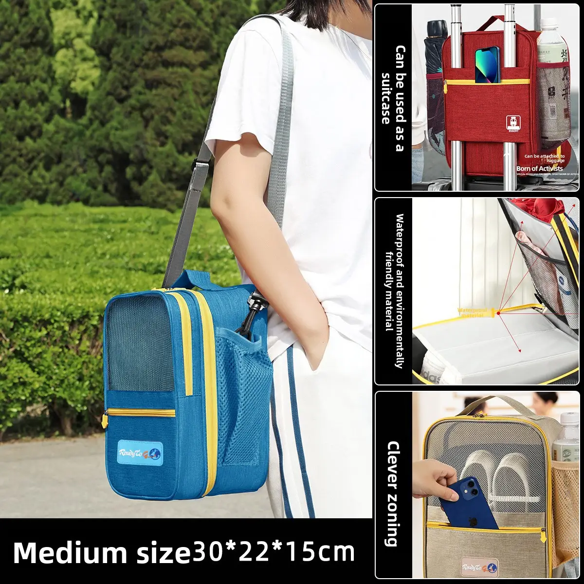 Shuxin 2024 Waterproof Travel Shoe Bag Grey - Image 12