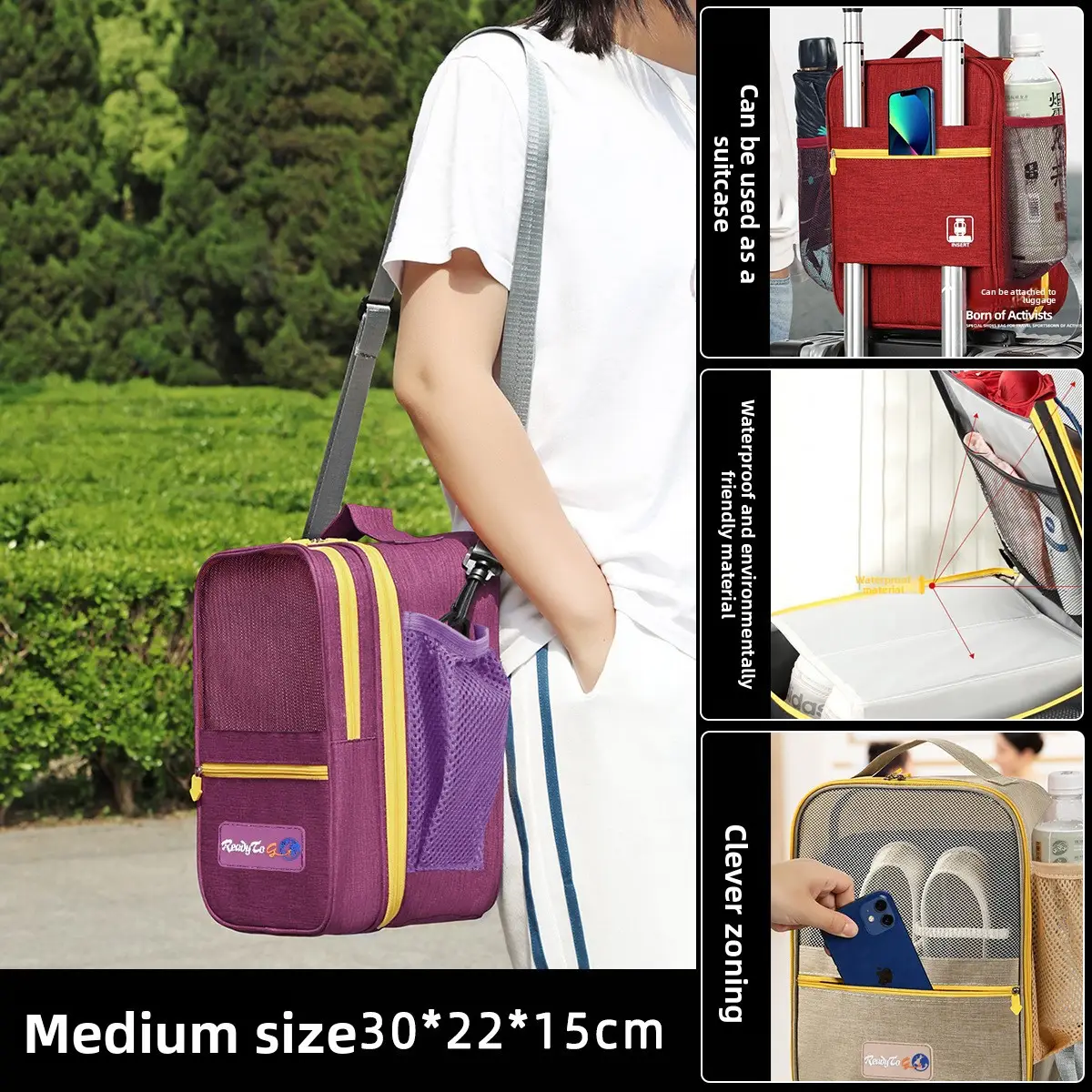Shuxin 2024 Waterproof Travel Shoe Bag Grey - Image 13