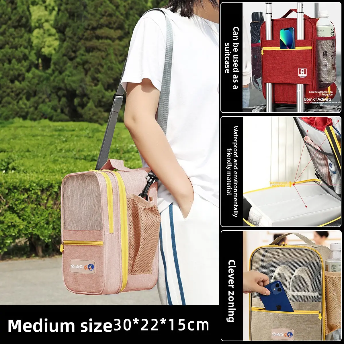 Shuxin 2024 Waterproof Travel Shoe Bag Grey - Image 14