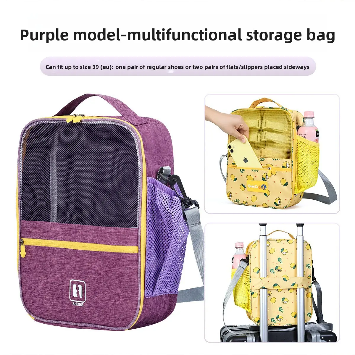 Shuxin 2024 Waterproof Travel Shoe Bag Grey - Image 20