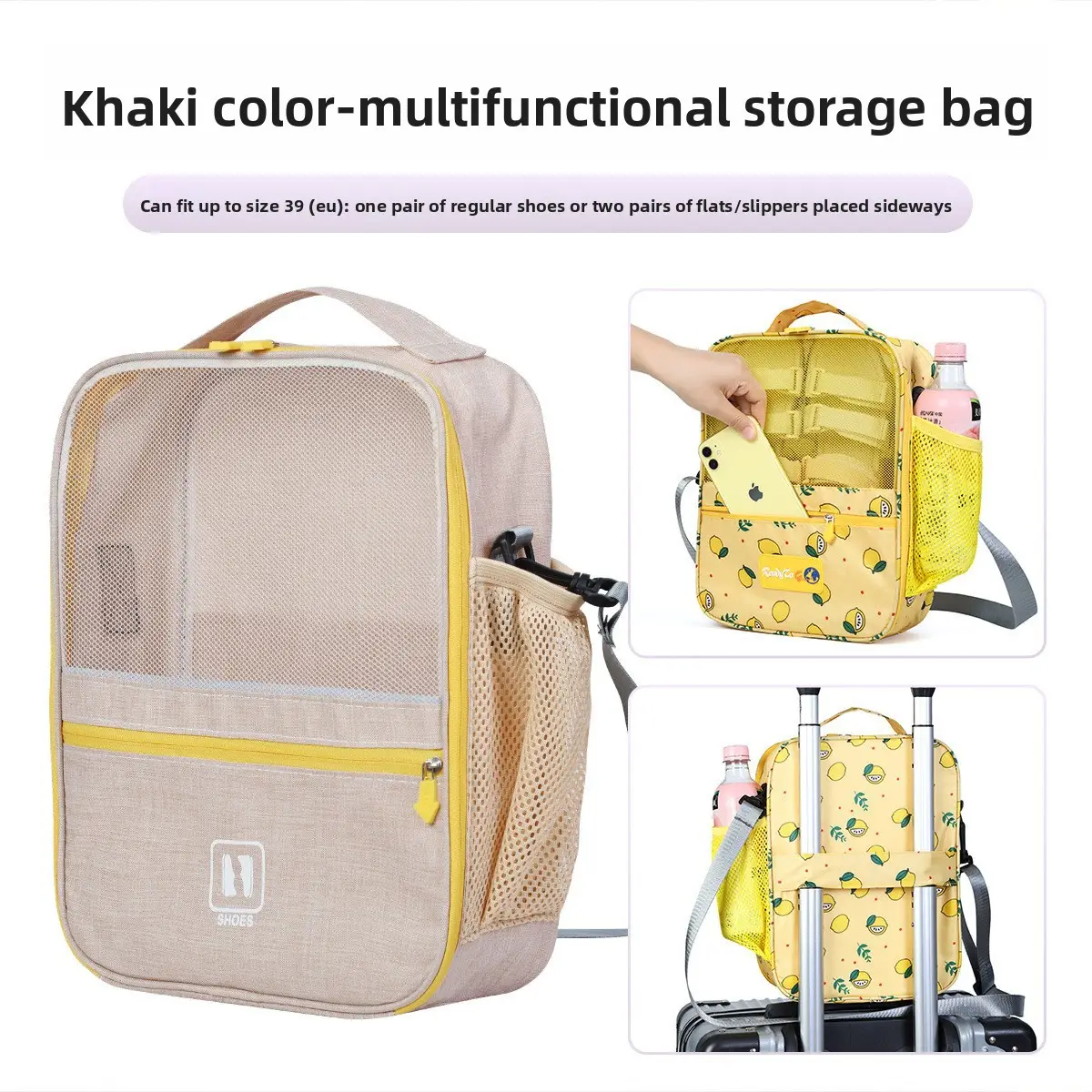 Shuxin 2024 Waterproof Travel Shoe Bag Grey - Image 21