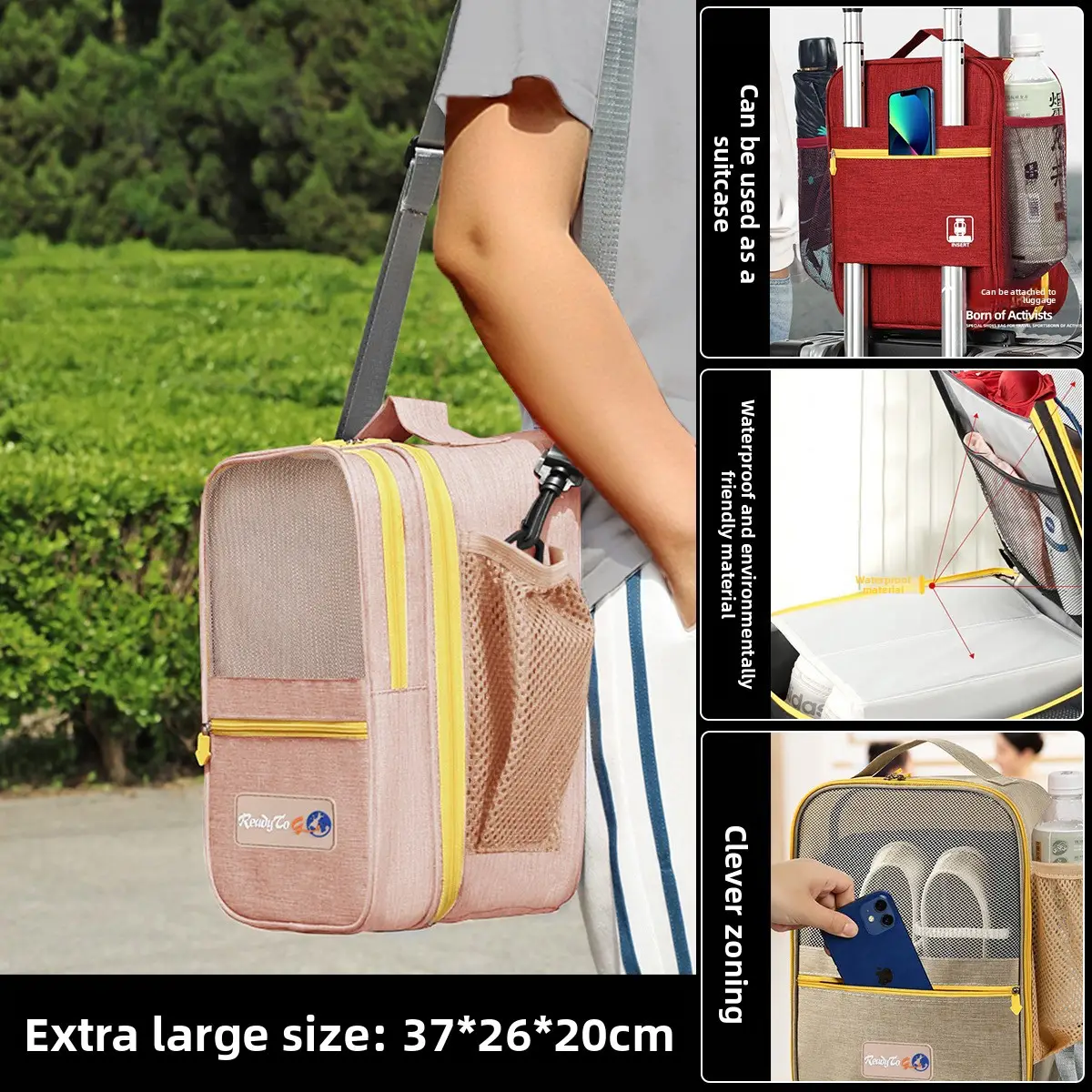 Shuxin 2024 Waterproof Travel Shoe Bag Grey - Image 7