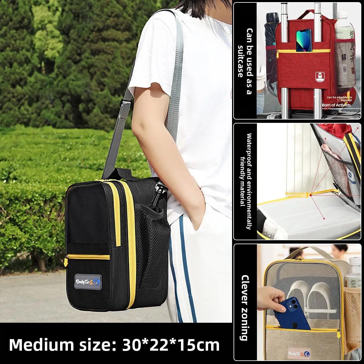 Shuxin 2024 Waterproof Travel Shoe Bag Grey - Image 8
