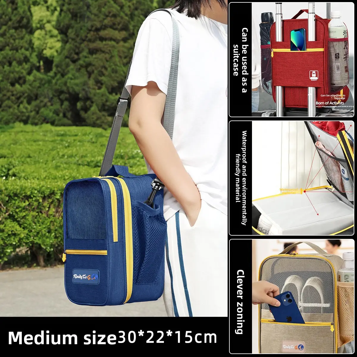 Shuxin 2024 Waterproof Travel Shoe Bag Grey - Image 9