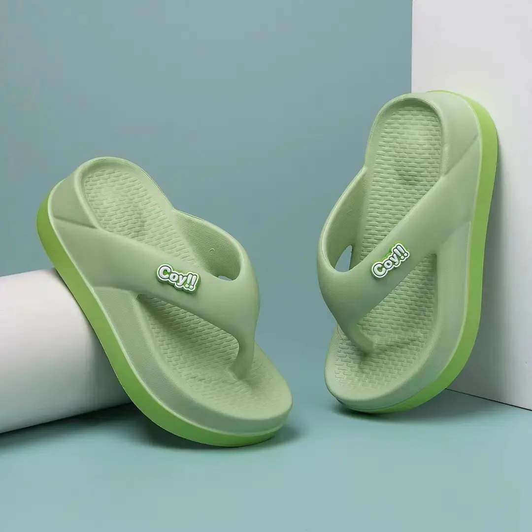 Women Summer Flip Flops White Thick Sole Beach Sandals