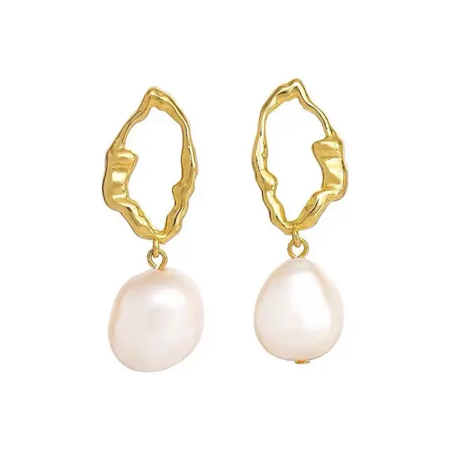 French Retro Pearl Earrings 925 Silver Pin Earrings - Image 7
