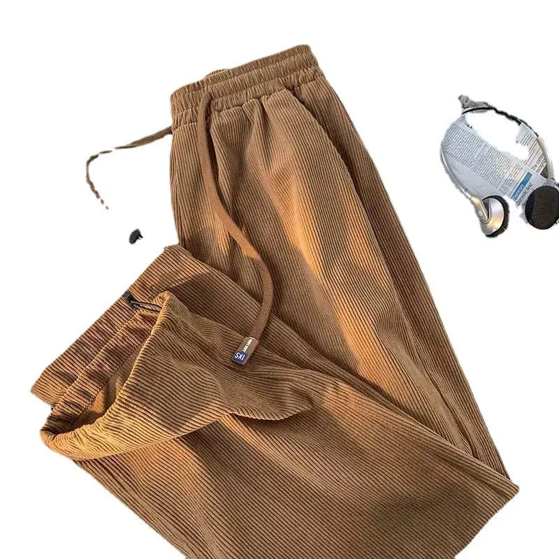 Vintage Brown Corduroy Loose Fit Men's Pants - Image 12