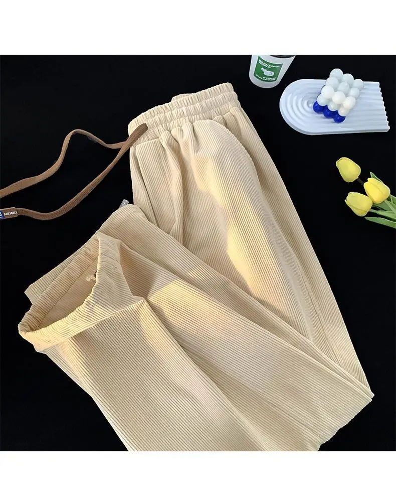 Vintage Brown Corduroy Loose Fit Men's Pants — feature 13
