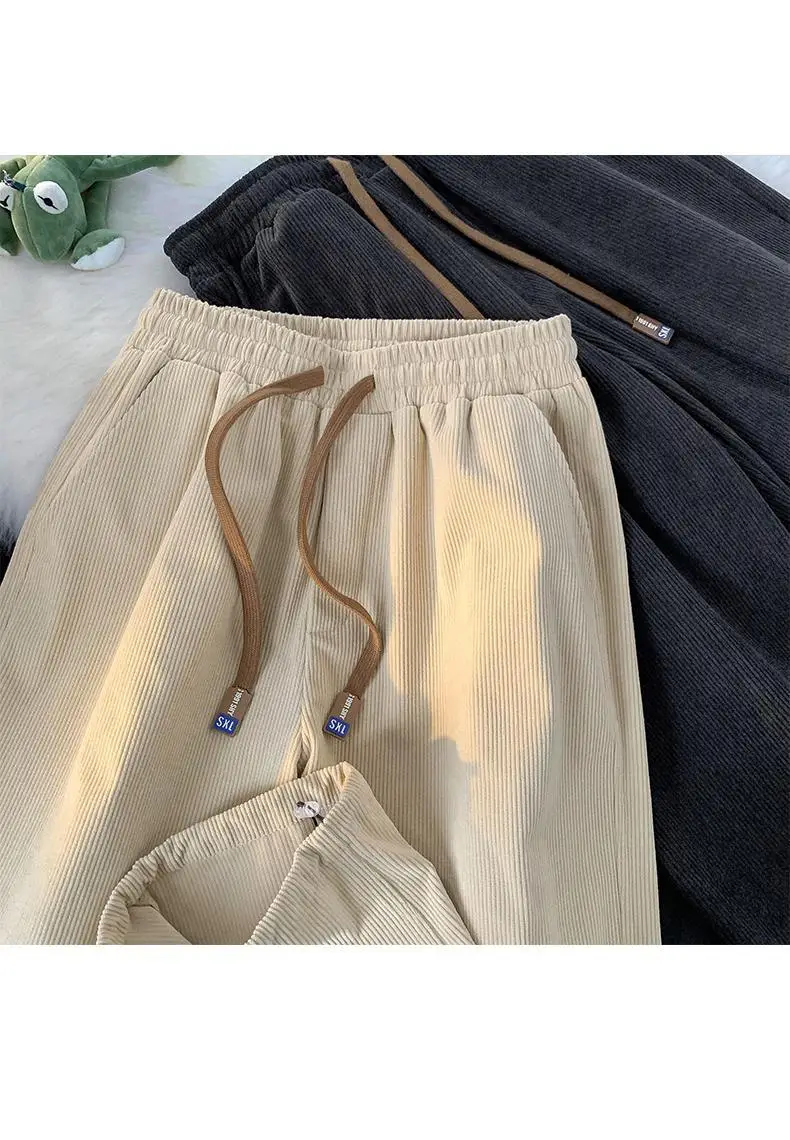 Vintage Brown Corduroy Loose Fit Men's Pants — feature 20